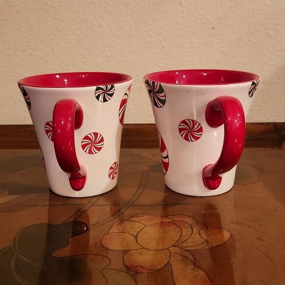 Pier 1 Imports Candy Cane Cup Mug 10oz. Set of 2 - Picture 4 of 8